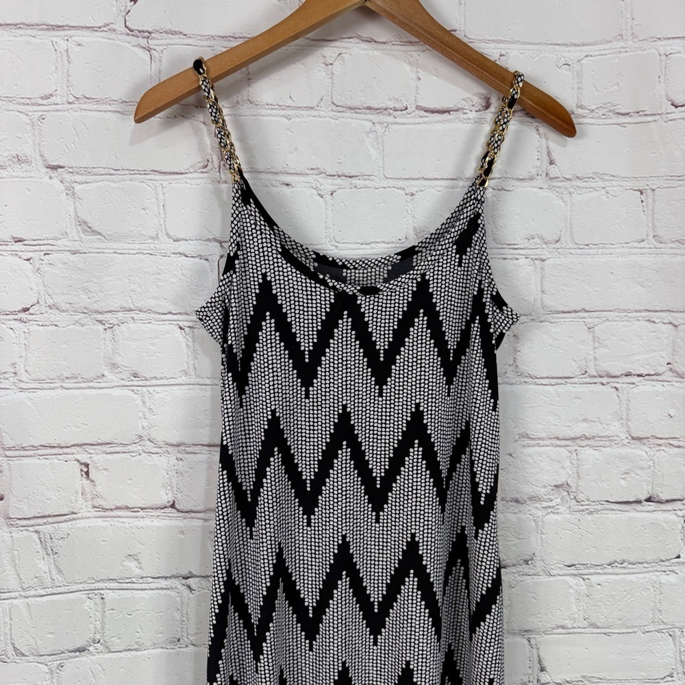 MSK Black Gray Spaghetti Strap Slip Maxi Dress  
Y2K summer beach size medium - Picture 2 of 5